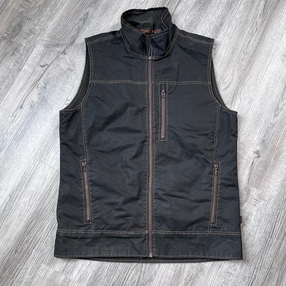 Kuhl Burr Vest  Large Canvas Gunmetal Black Vintage Patina Dye Size L - Picture 1 of 13